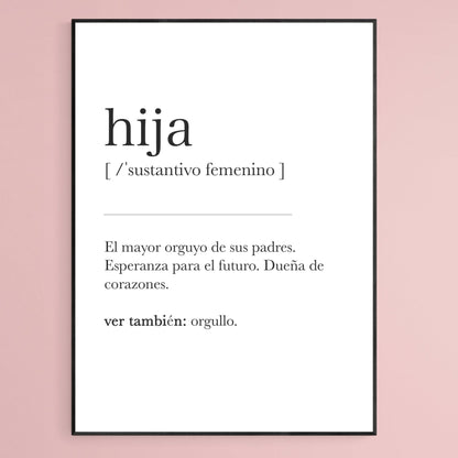 Hija Definition Print - 98typesDefinitions
