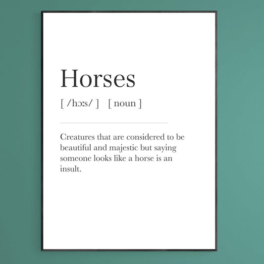 Horses Definition Print - 98typesDefinitions