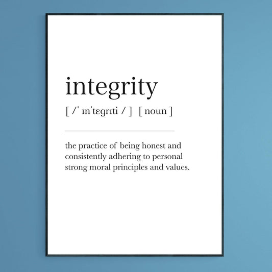 Integrity Definition Print - 98typesDefinitions