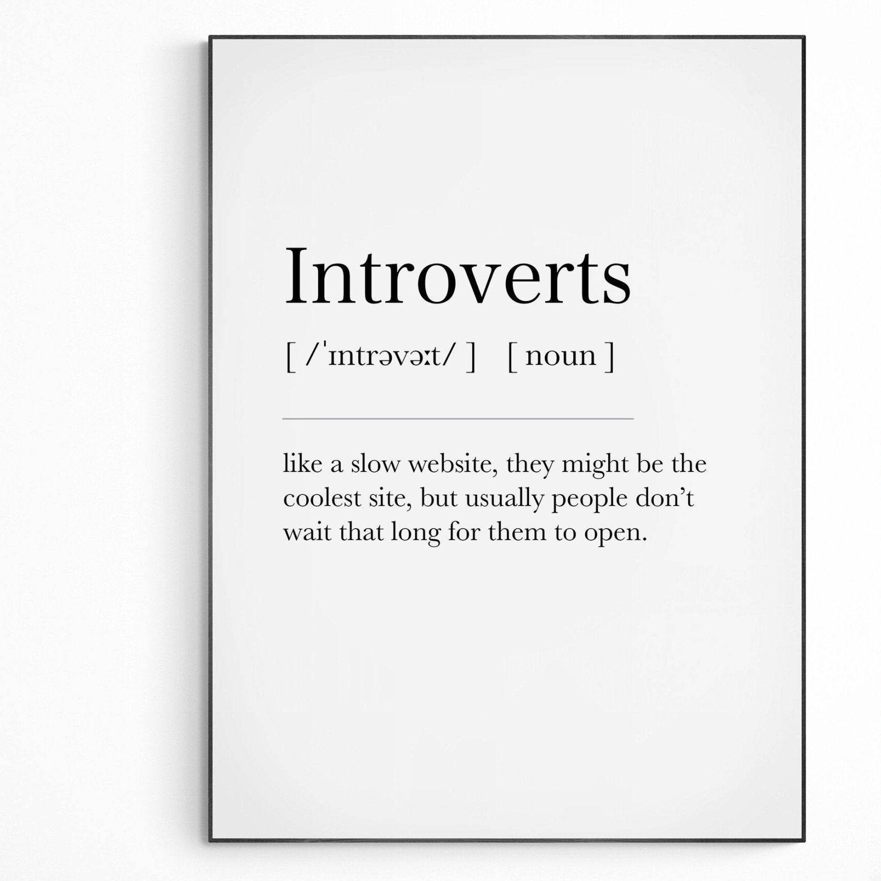 Introverts Definition Print - 98typesDefinitions