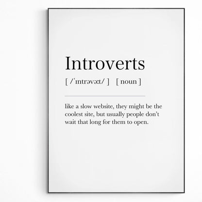 Introverts Definition Print - 98typesDefinitions