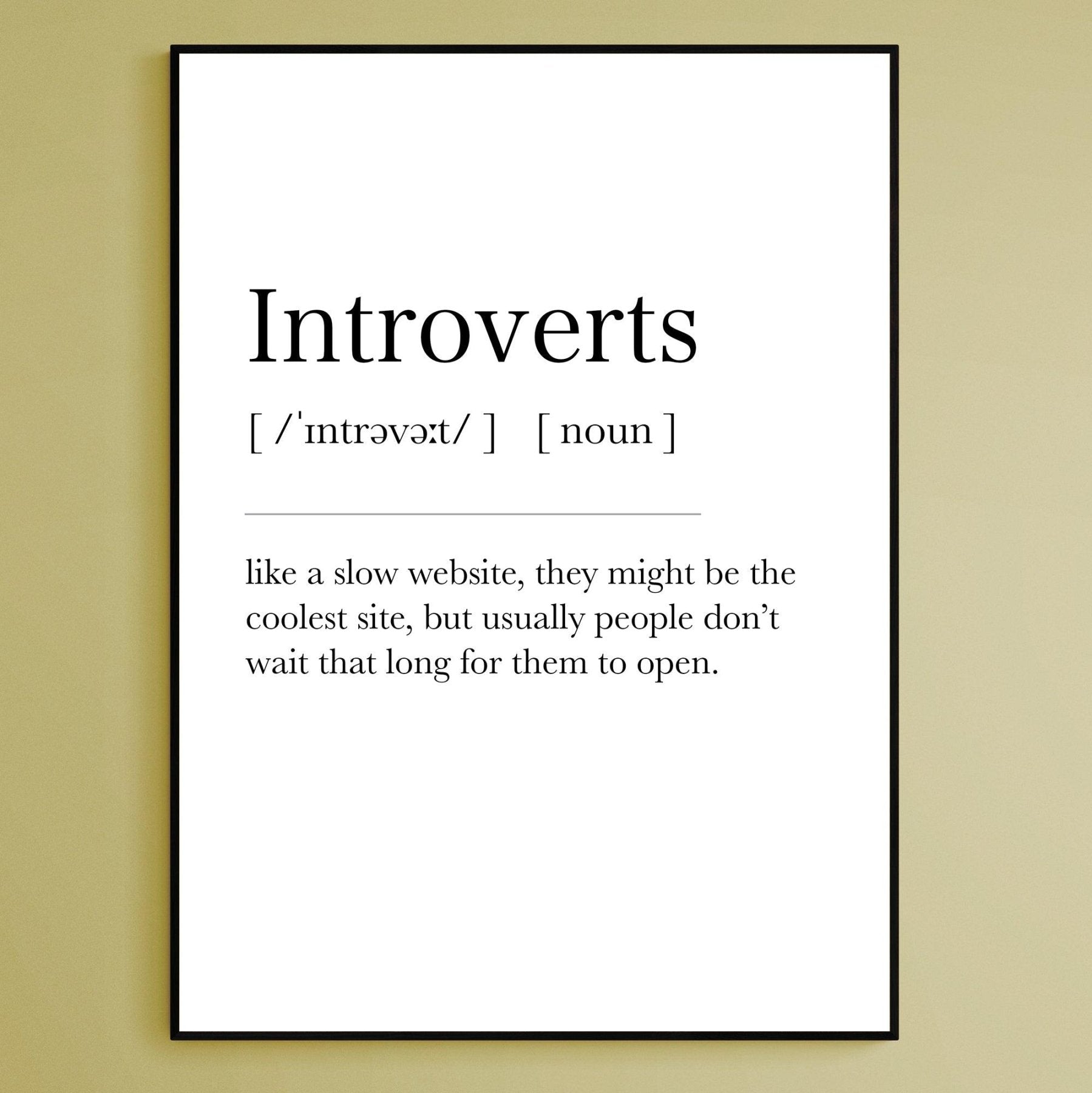 Introverts Definition Print - 98typesDefinitions