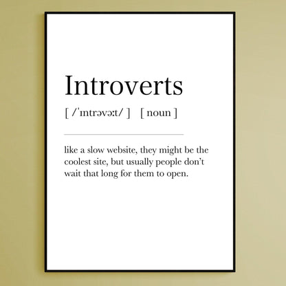 Introverts Definition Print - 98typesDefinitions