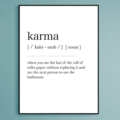 Karma Definition Print - 98typesDefinitions
