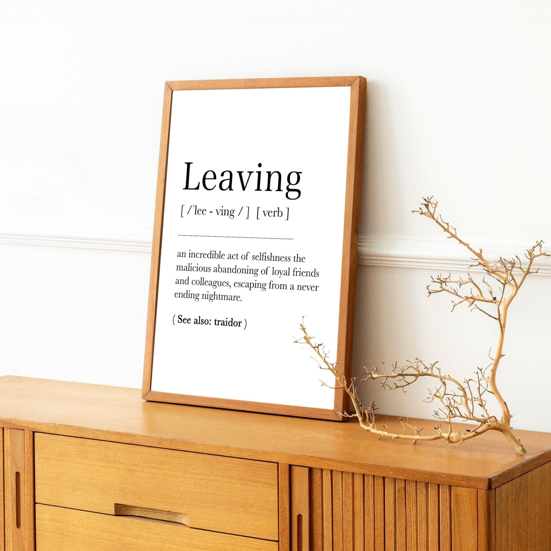 Leaving Definition Print - 98typesDefinitions