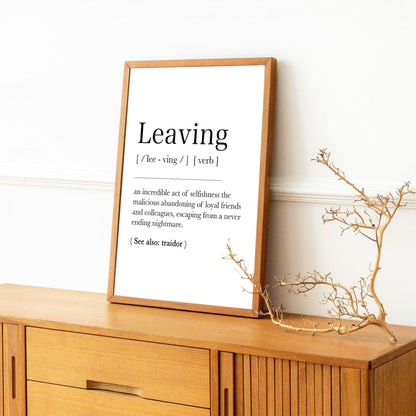 Leaving Definition Print - 98typesDefinitions