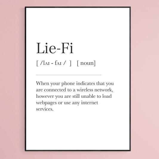 Lie - Fi Definition Print - 98typesDefinitions