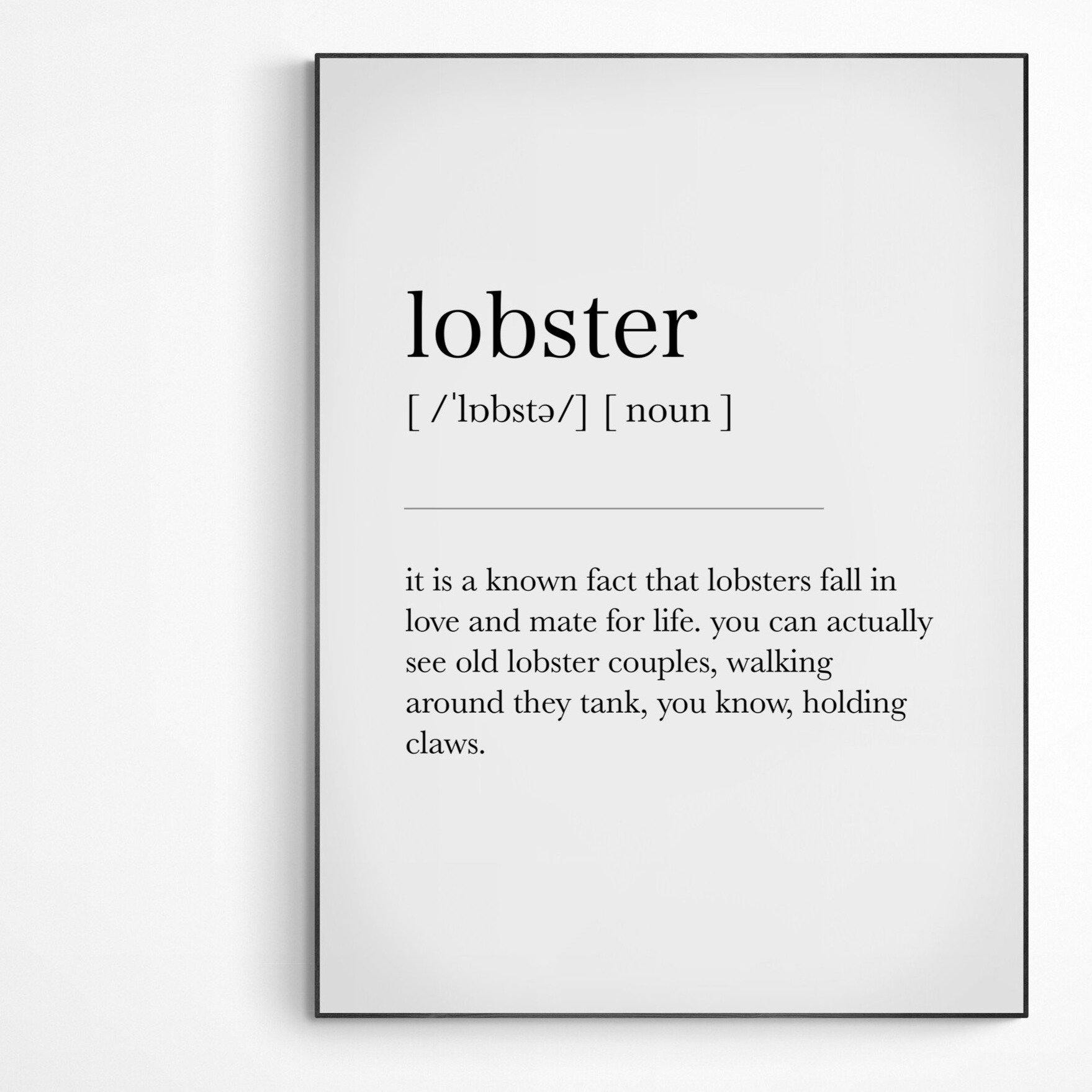 Lobster Definition Print - 98typesDefinitions