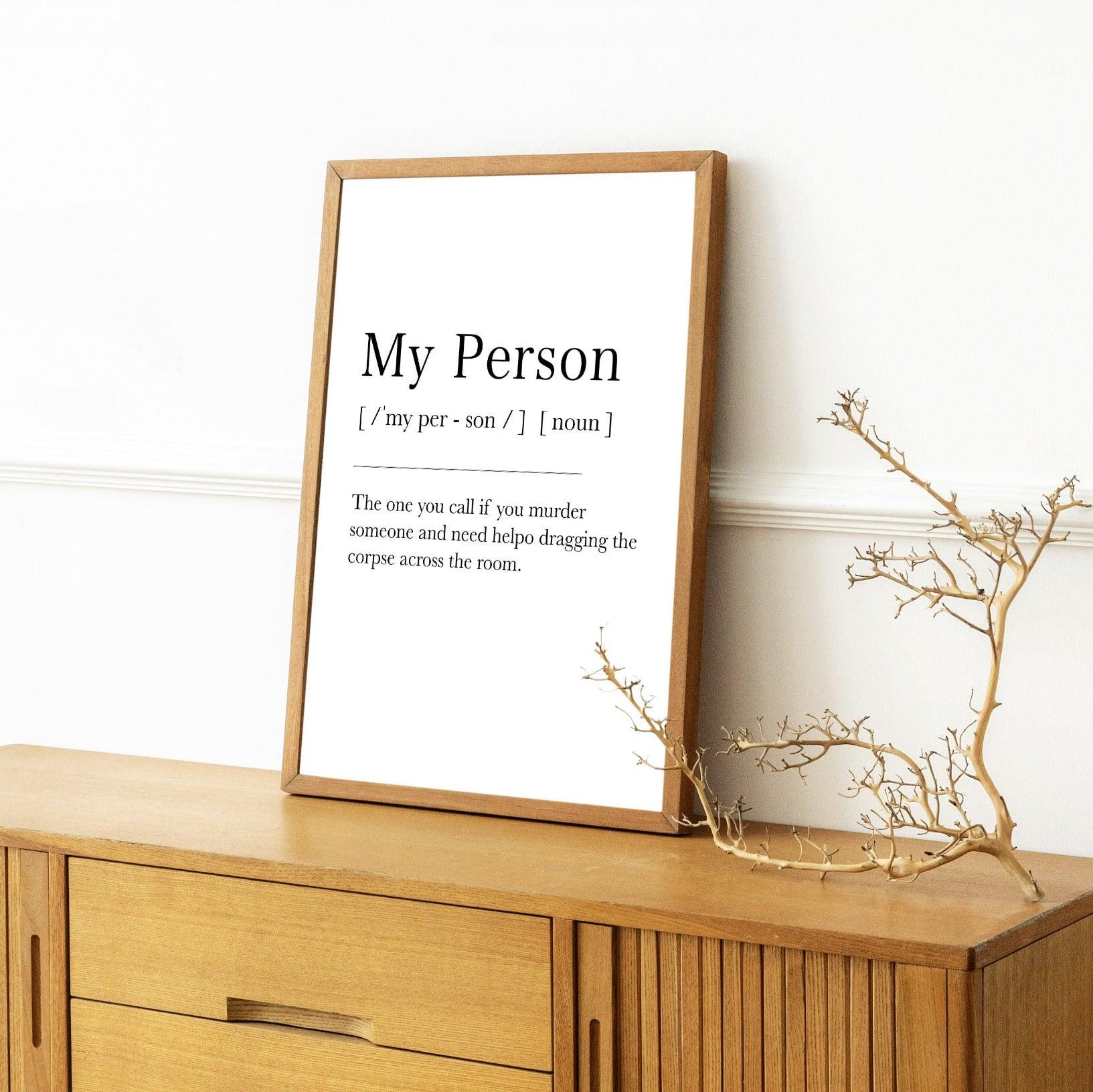 My Person Definition Print - 98typesDefinitions