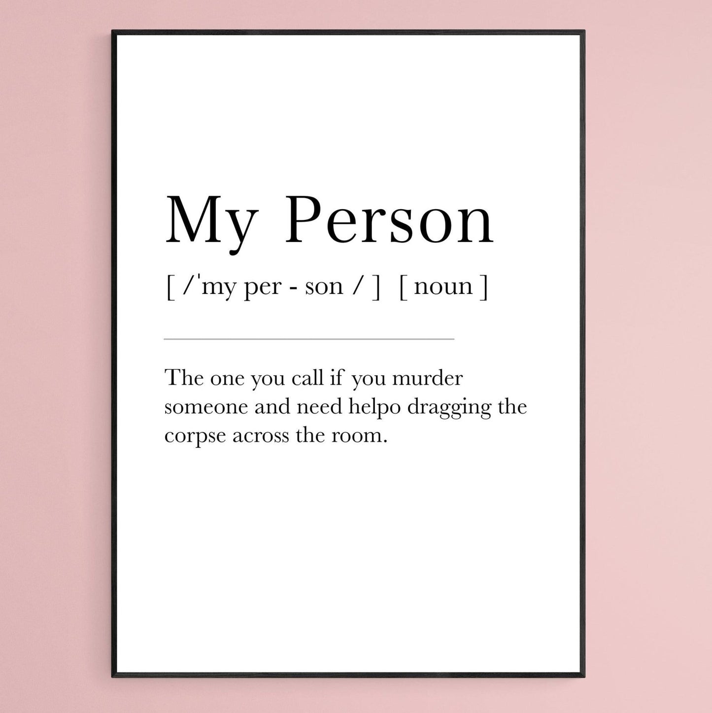 My Person Definition Print - 98typesDefinitions
