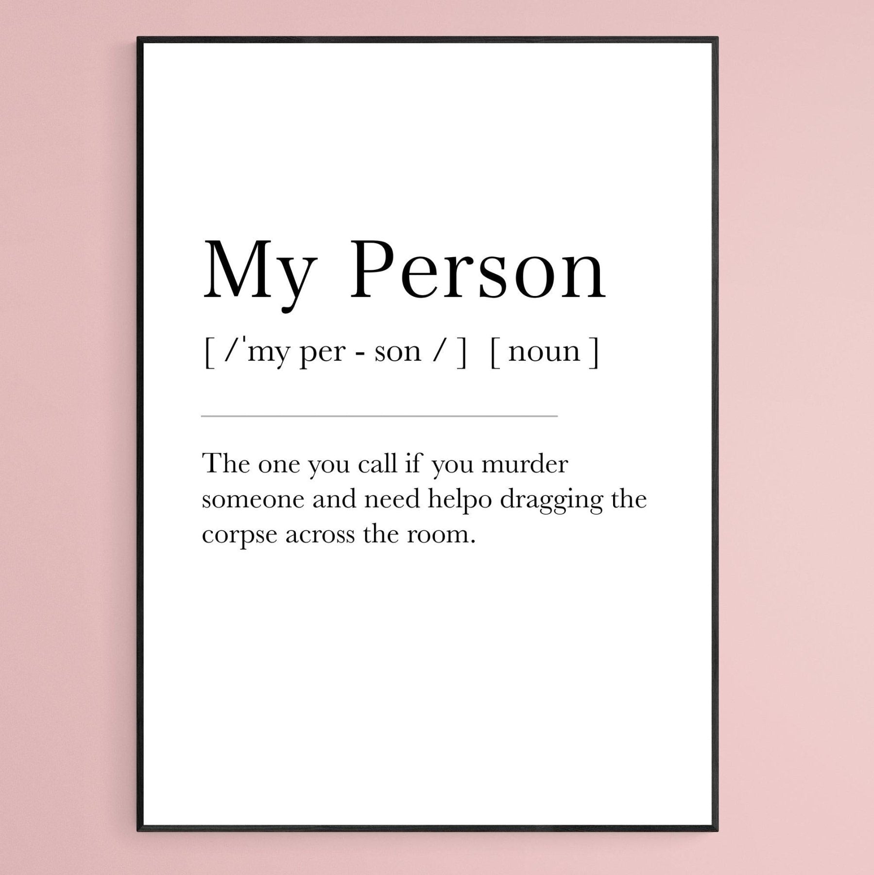 My Person Definition Print - 98typesDefinitions
