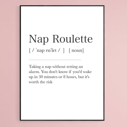 Nap Roulette Definition Print - 98typesDefinitions