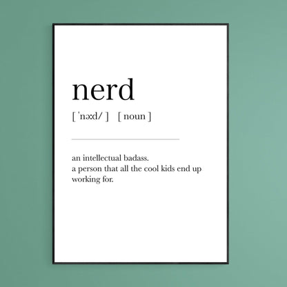 Nerd Definition Print - 98typesDefinitions