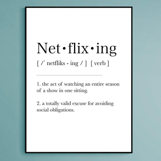 Netflix Definition Print - 98typesDefinitions
