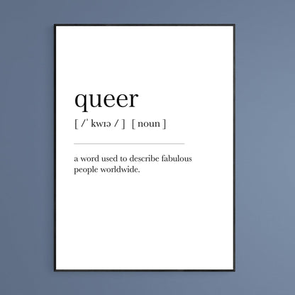 Queer Definition Print - 98typesDefinitions