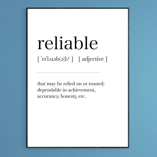 Reliable Definition Print - 98typesDefinitions