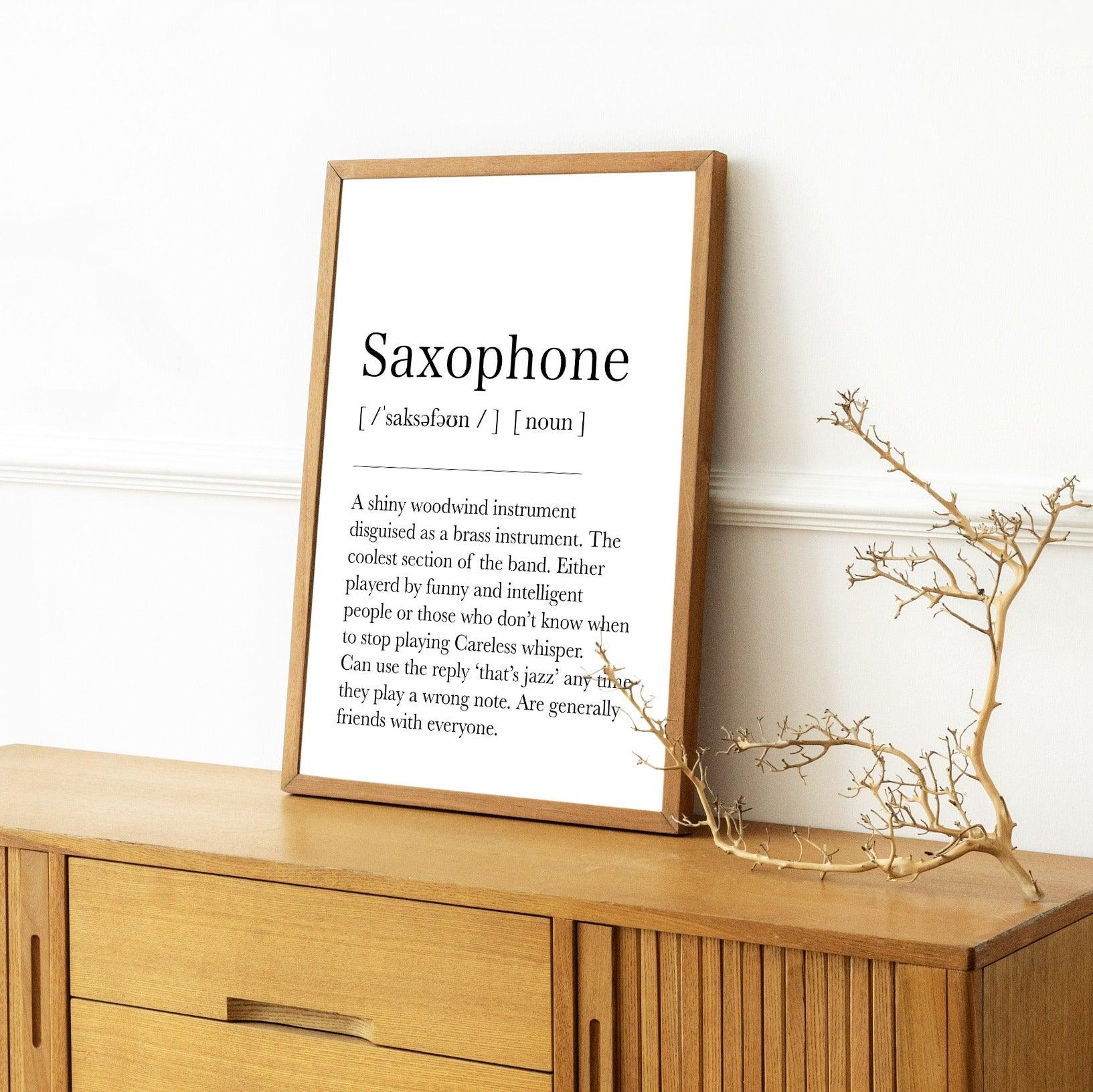 Saxophone Definition Print - 98typesDefinitions