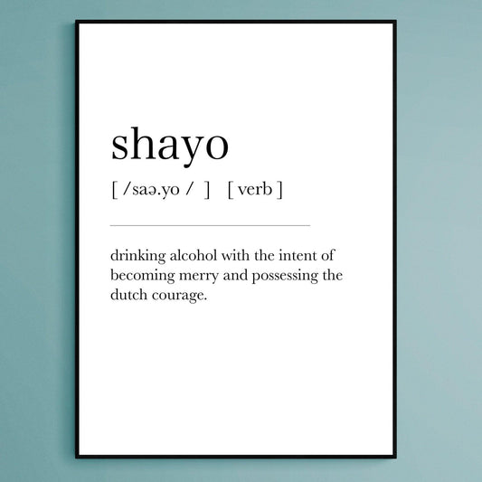 Shayo Definition Print - 98typesDefinitions