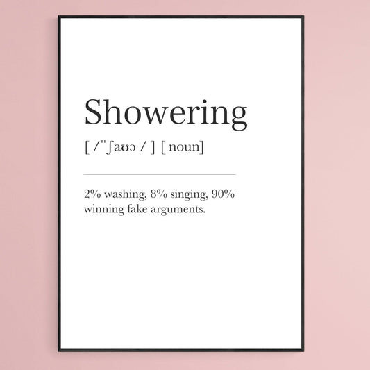 Showering Definition Print - 98typesDefinitions