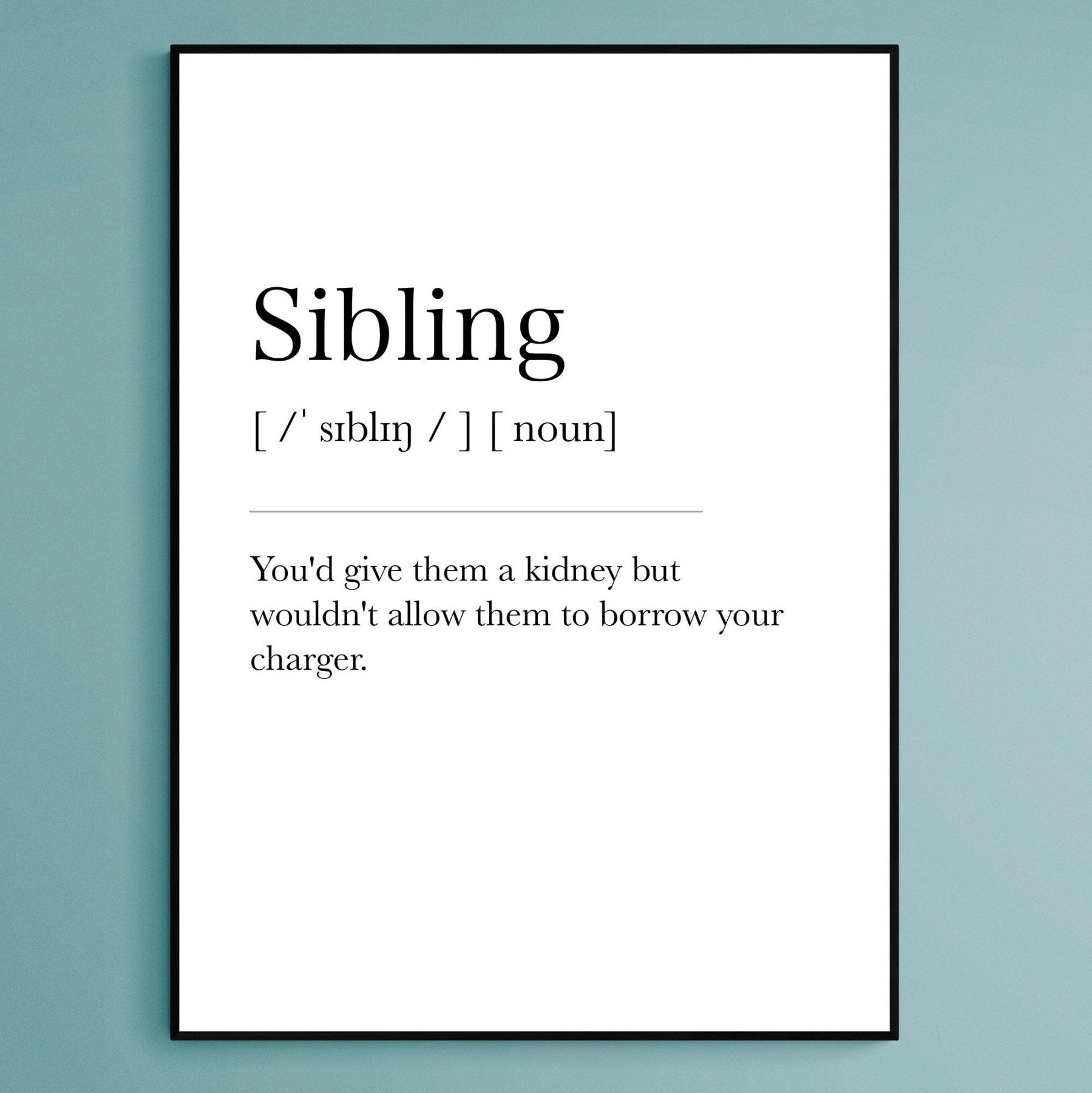 Sibling Definition Print - 98typesDefinitions