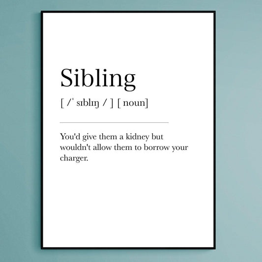 Sibling Definition Print - 98typesDefinitions