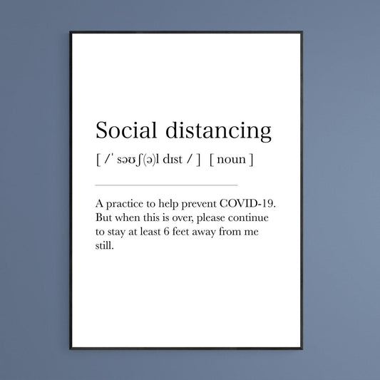 Social Distancing Definition Print - 98typesDefinitions
