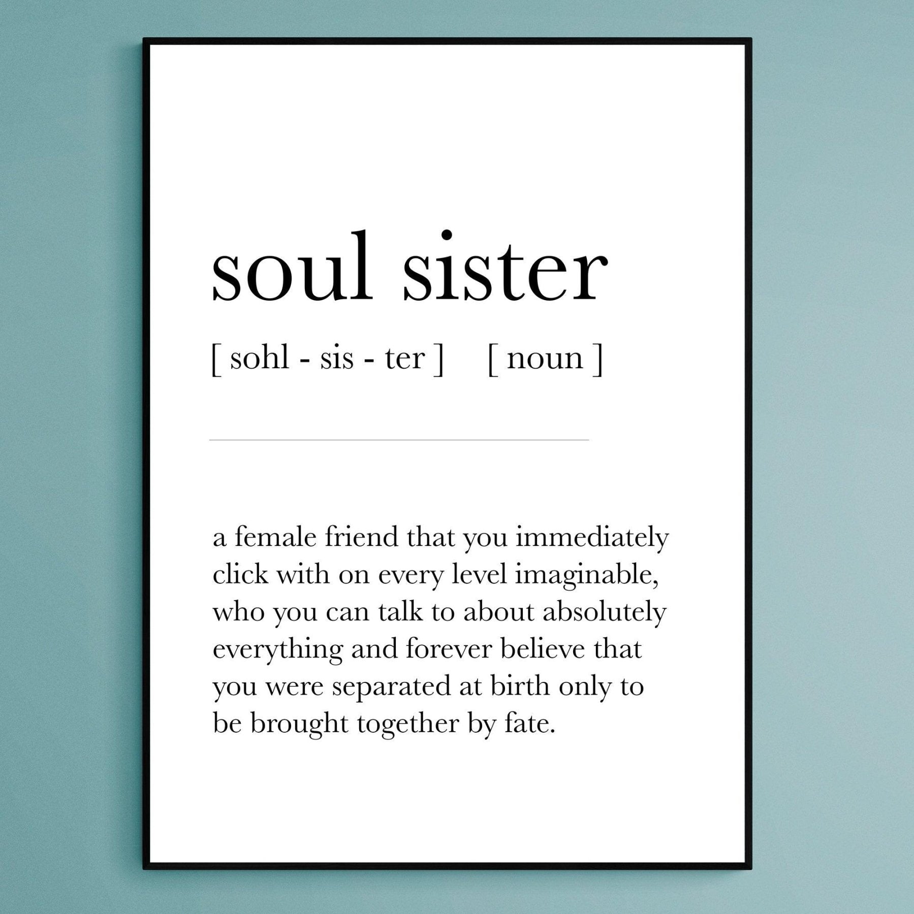 Soul Sister Definition Print - 98typesDefinitions
