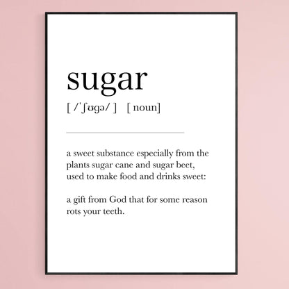 Sugar Definition Print - 98typesDefinitions