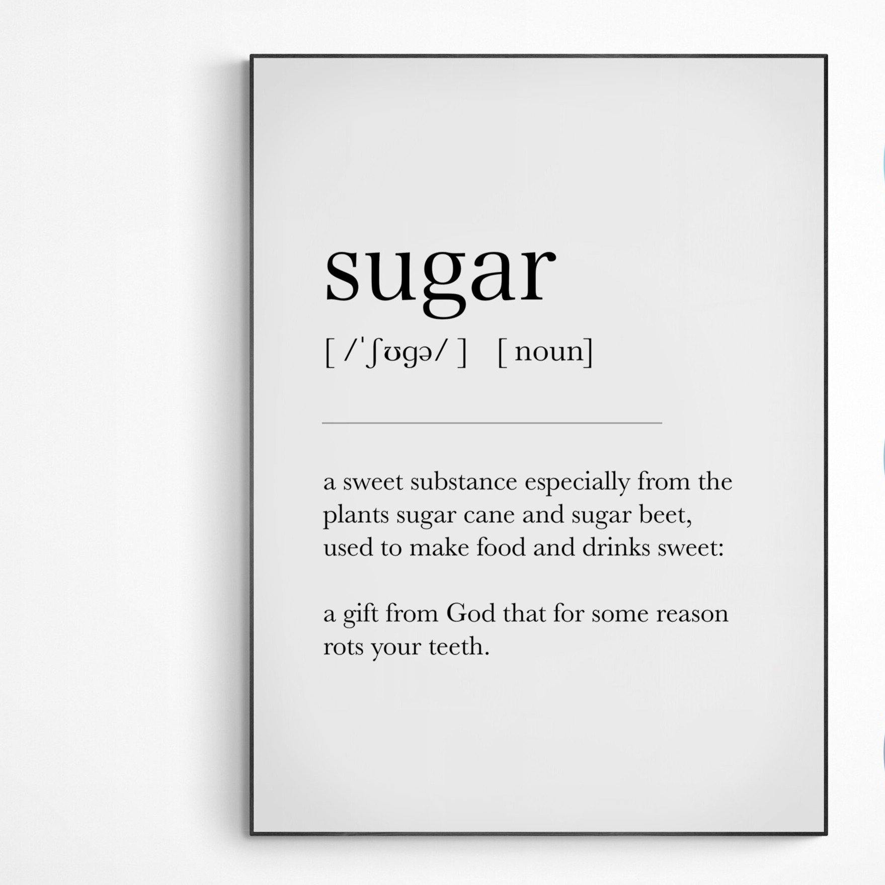 Sugar Definition Print - 98typesDefinitions