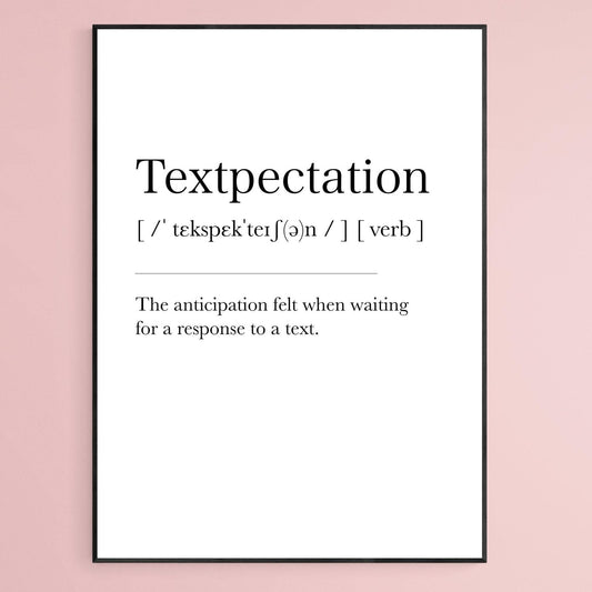 Textpectation Definition Print - 98typesDefinitions