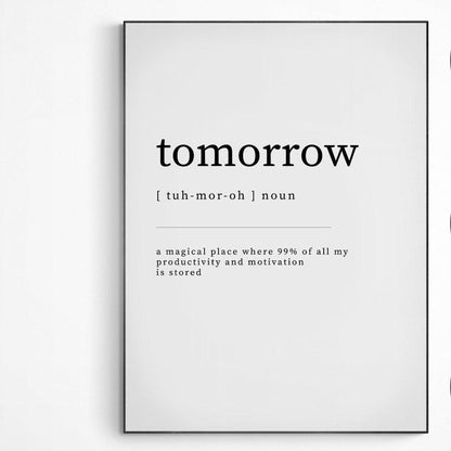 Tomorrow Definition Print - 98typesDefinitions