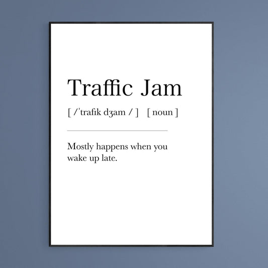 Traffic Jam Definition Print - 98typesDefinitions