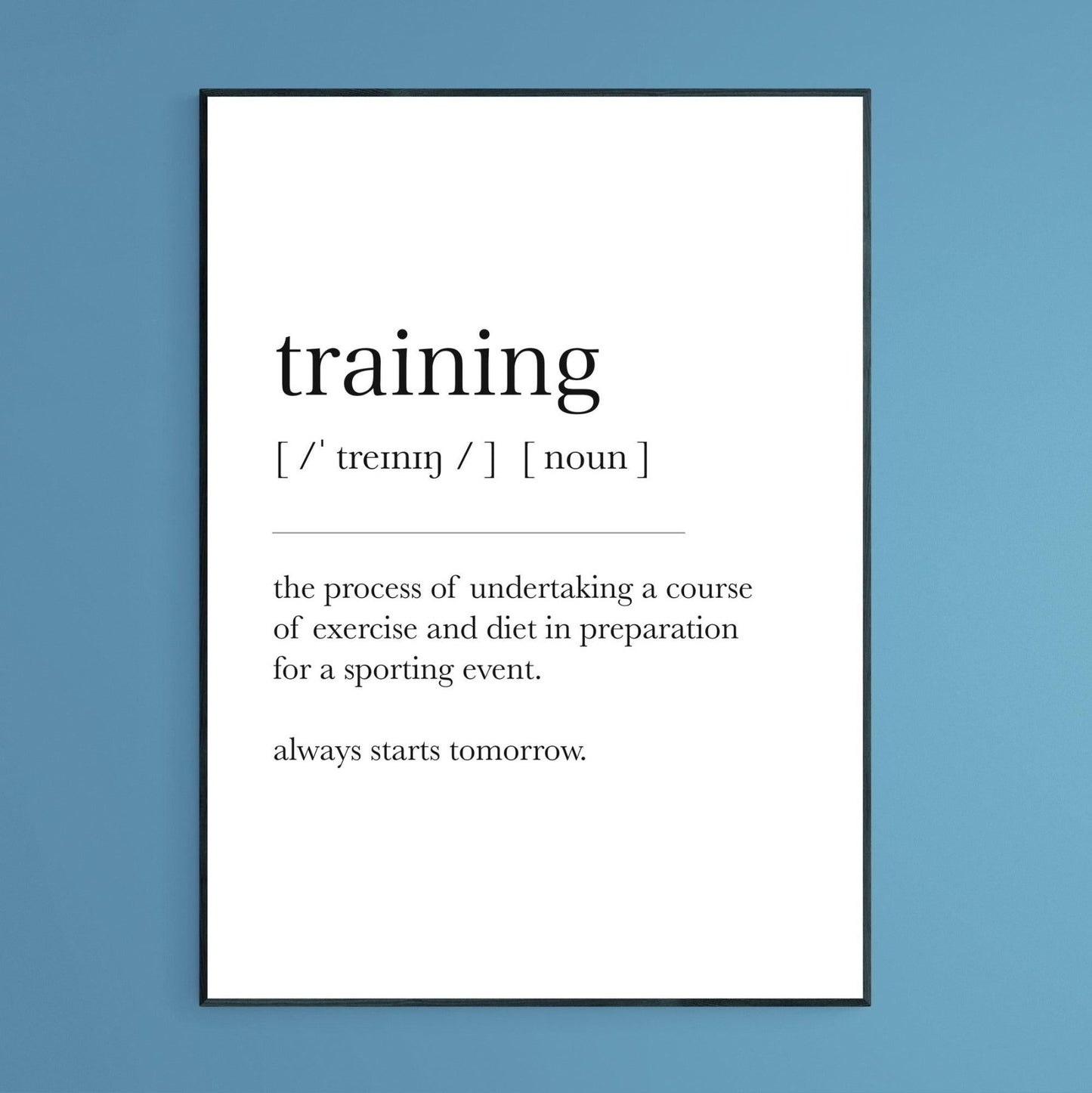 Training Definition Print - 98typesDefinitions