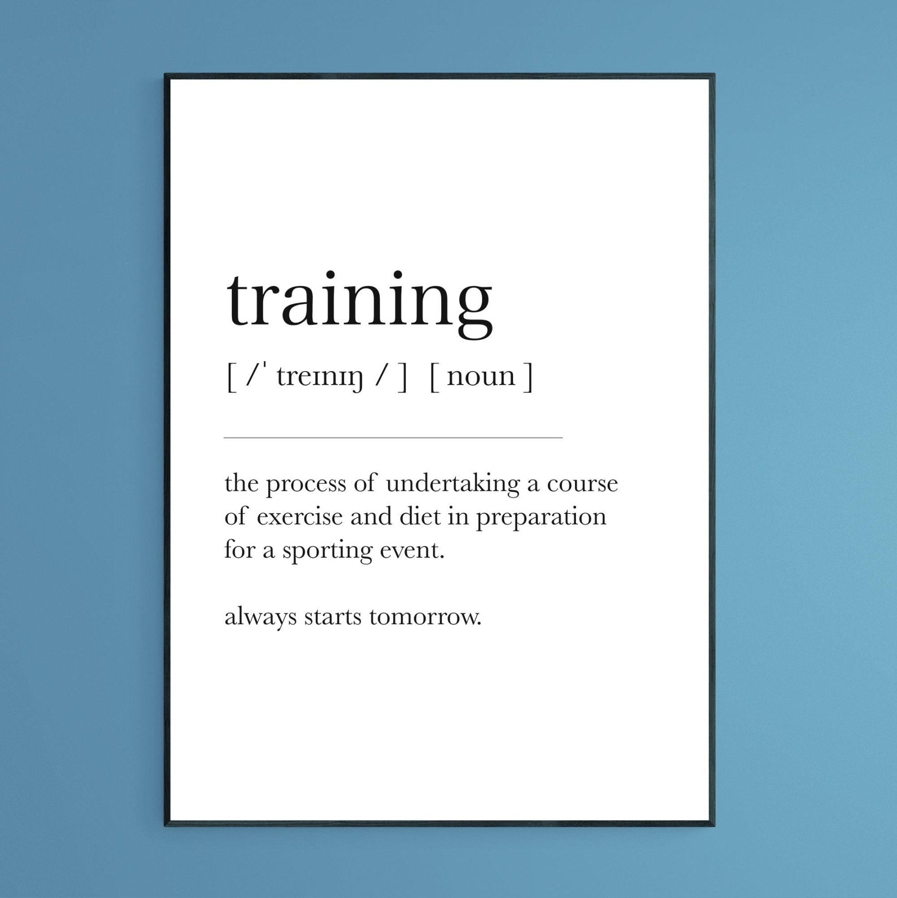 Training Definition Print - 98typesDefinitions