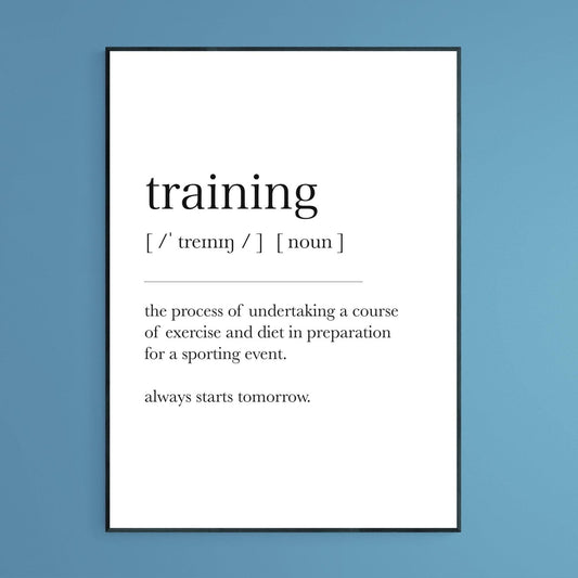 Training Definition Print - 98typesDefinitions