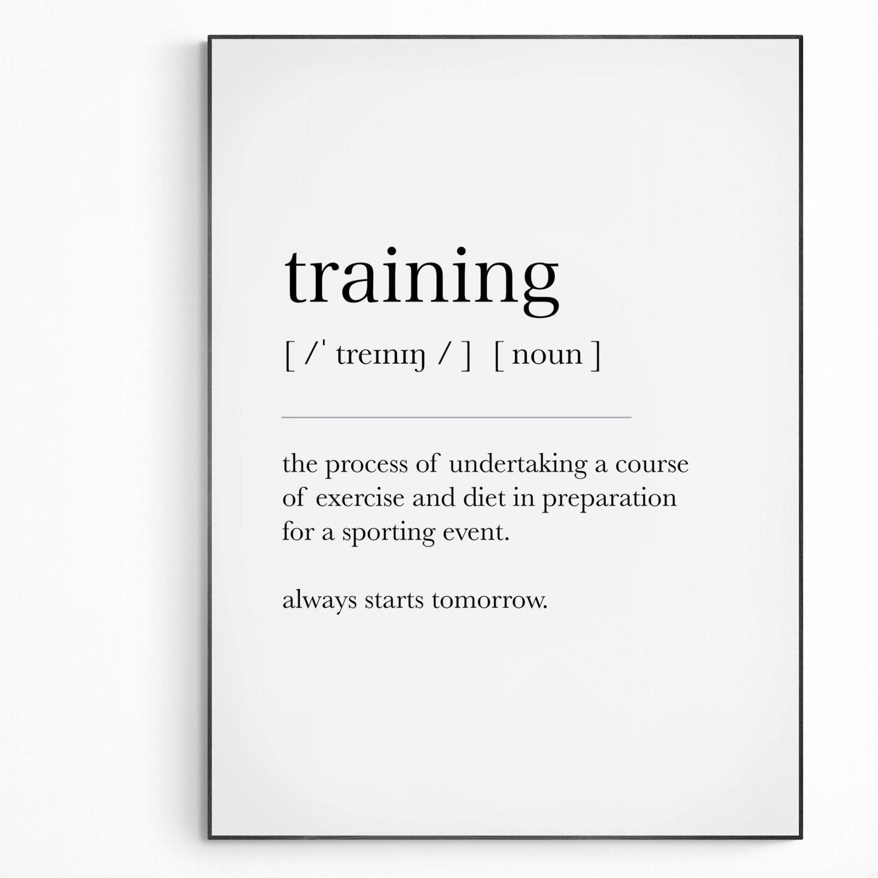 Training Definition Print - 98typesDefinitions