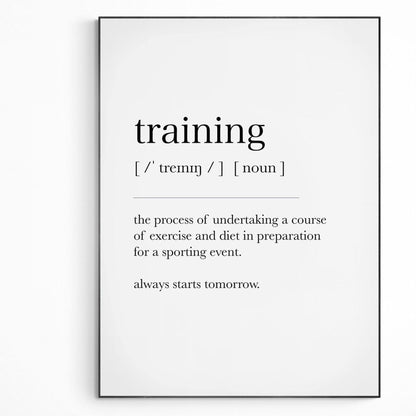 Training Definition Print - 98typesDefinitions
