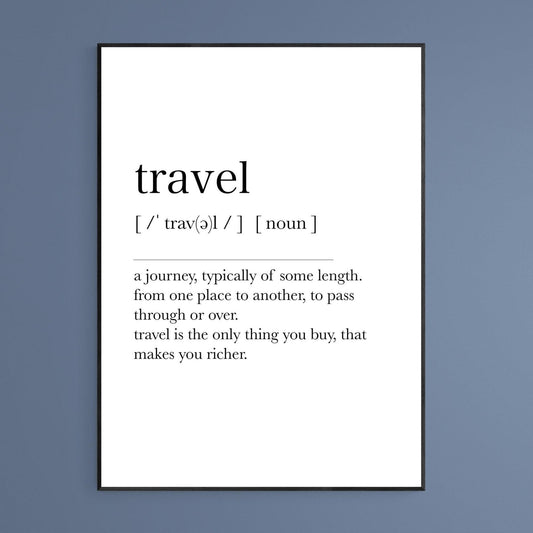 TRAVEL Definition Print - 98typesDefinitions