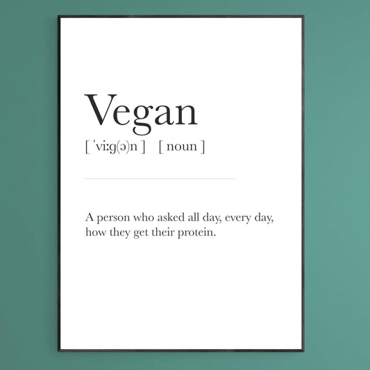 Vegan Definition Print - 98typesDefinitions