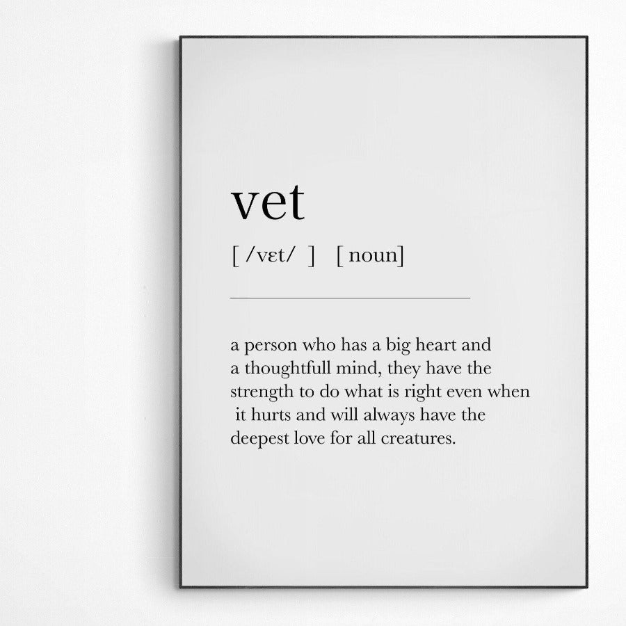 Vet Definition Print - 98typesDefinitions