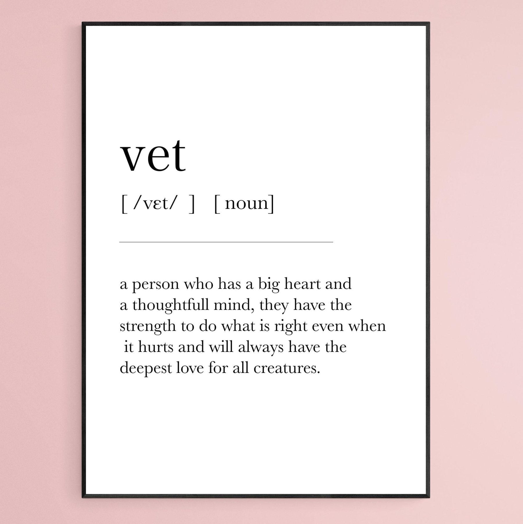 Vet Definition Print - 98typesDefinitions