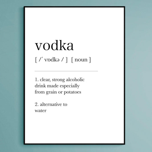 Vodka Definition Print - 98typesDefinitions