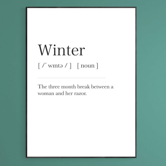 Winter Definition Print - 98typesDefinitions