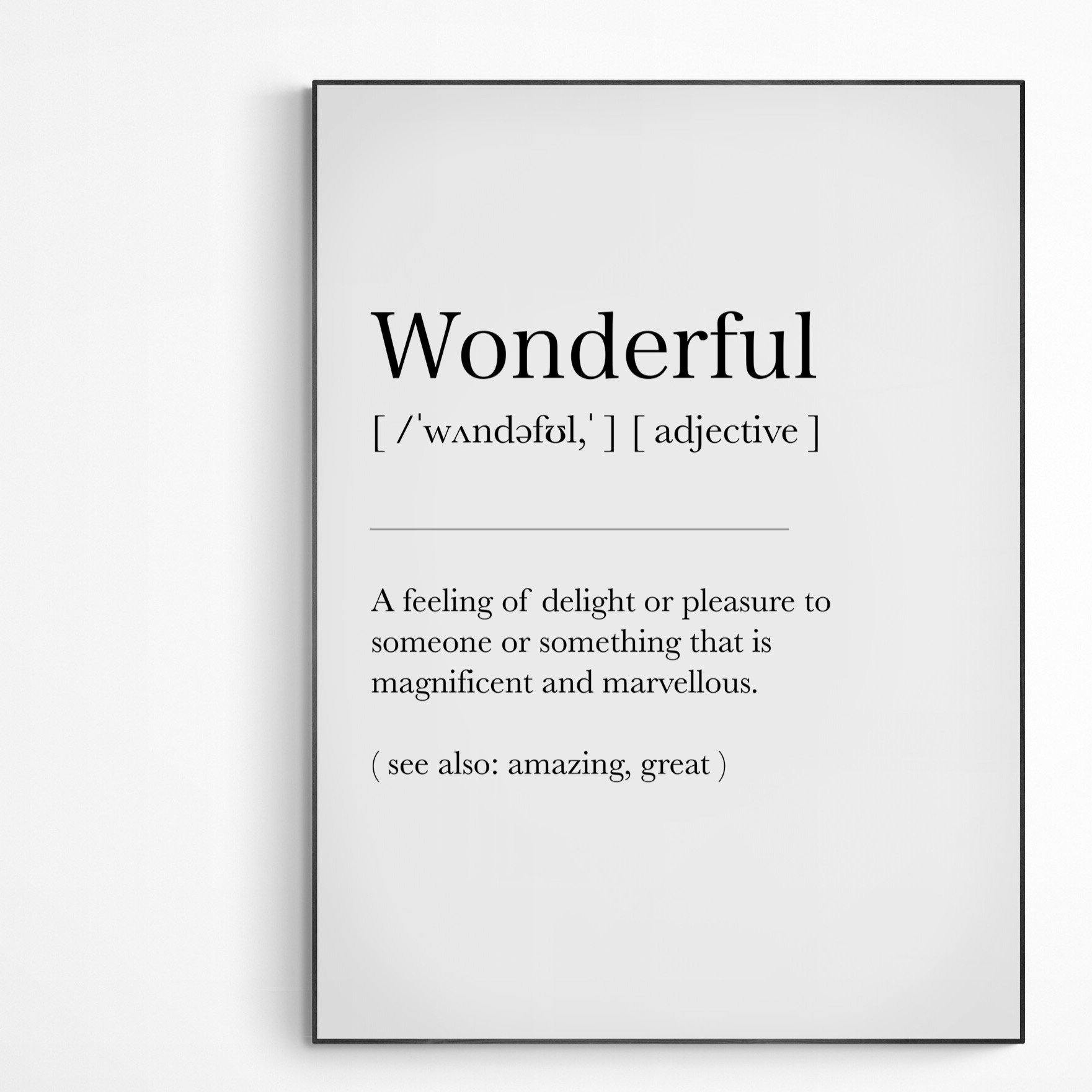 Wonderful Definition Print - 98typesDefinitions