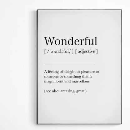 Wonderful Definition Print - 98typesDefinitions