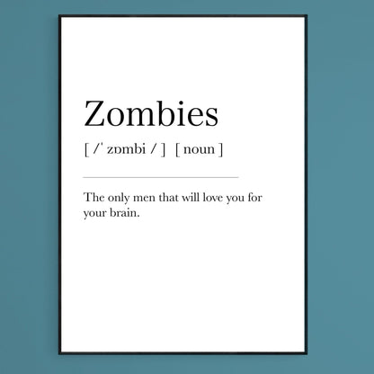 Zombies Definition Print - 98typesDefinitions