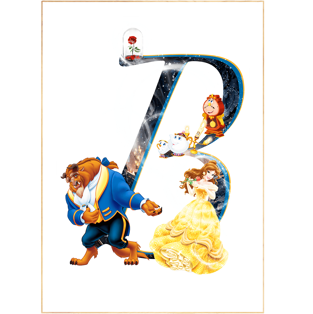 Beauty and the Beast Movie Poster - 98typesDisney Alphabet