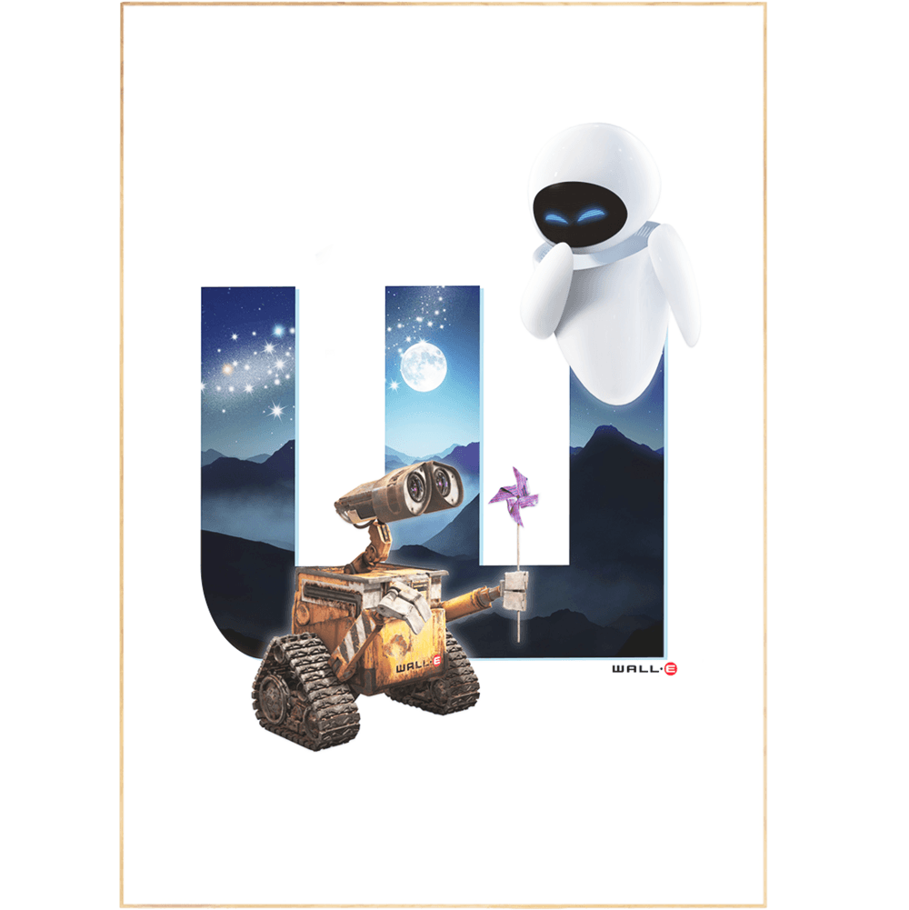Wall - E and EVE Poster - 98typesDisney Alphabet