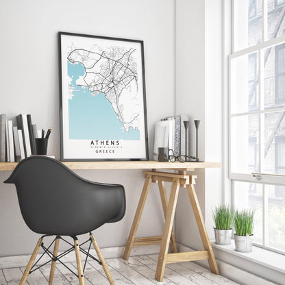 ATHENS Map Print - 98typesEurope Maps