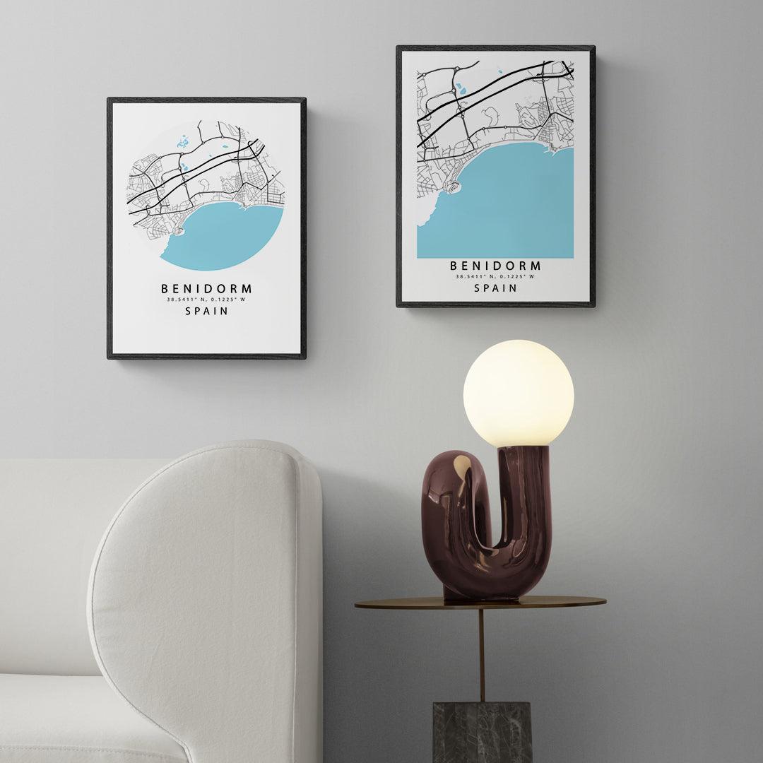Benidorm Street Map Poster - 98typesEurope Maps
